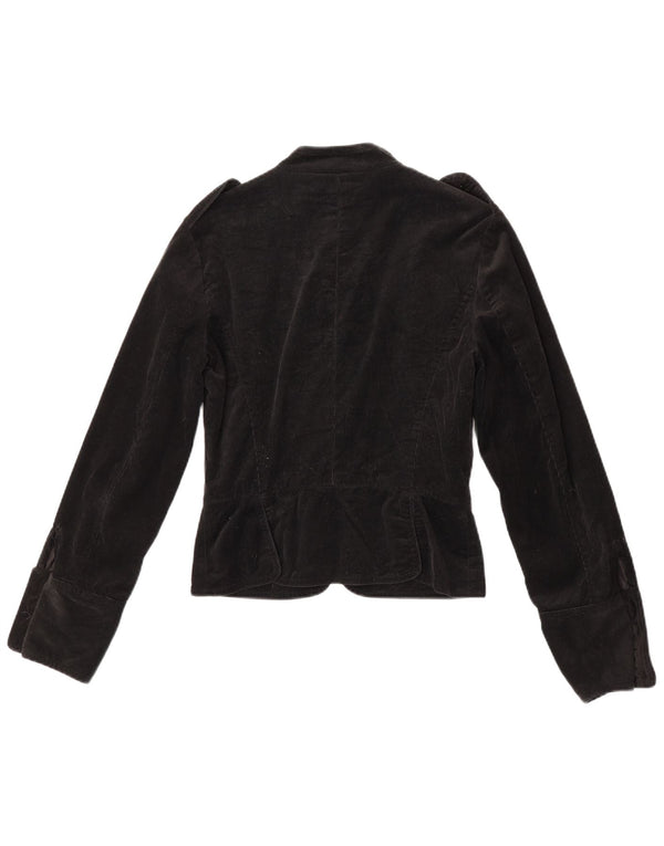 Jachetă Blazer din velur militar pentru femei Zara UK 12 Medium Gri Floral