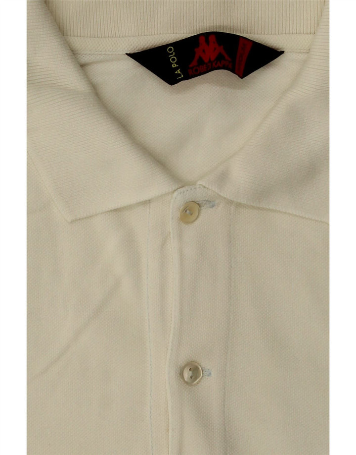 KAPPA Mens Polo Shirt Medium Off White Vintage Kappa and Second-Hand Kappa from Messina Hembry 