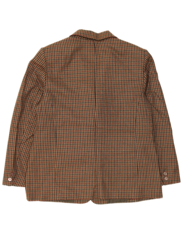 Jachetă vintage pentru femei cu 2 nasturi, UK 14, verde mediu Houndstooth