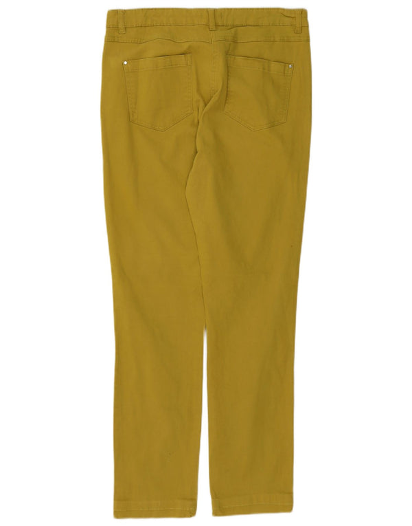 Pantaloni casual subțiri M&Co pentru femei UK 14 Large W32 L28 Bumbac galben