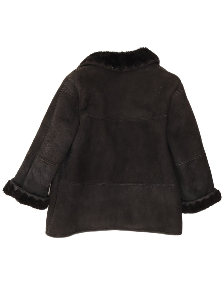 Jachetă vintage din shearling pentru femei IT 44 Medium Black Shearling