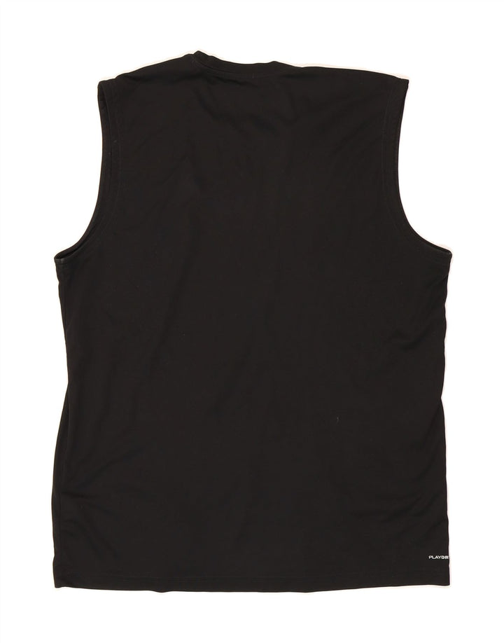 REEBOK Mens Graphic Vest Top XL Black Polyester Vintage Reebok and Second-Hand Reebok from Messina Hembry 