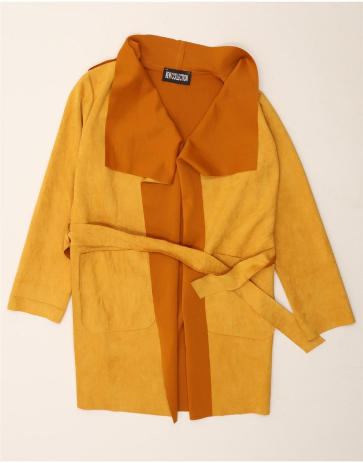 NEW COLLECTION Womens Overcoat UK 14 Medium Yellow Colourblock Polyester Vintage New Collection and Second-Hand New Collection from Messina Hembry 