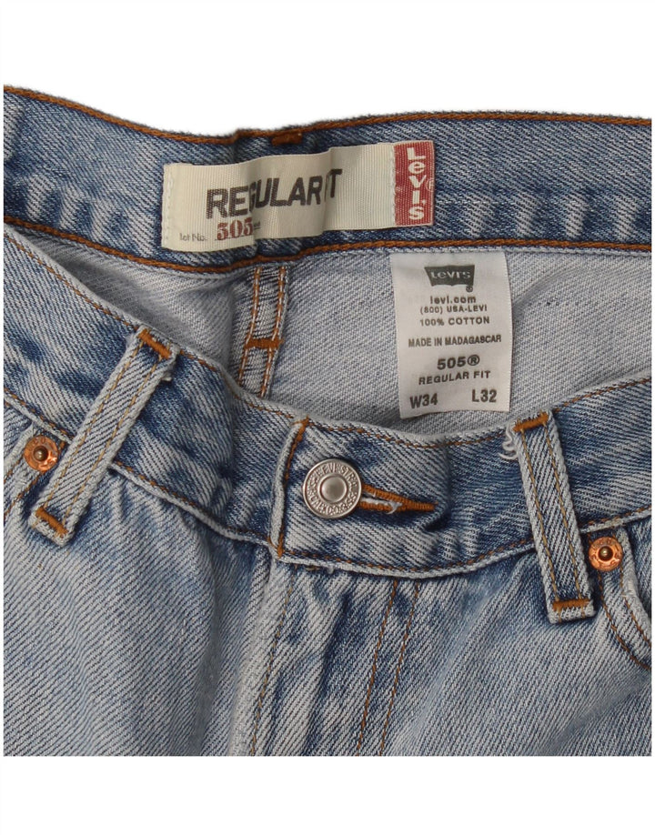 Blugi drepti pentru bărbați LEVI'S 505, cu ajustare normală, L34 L32, bumbac albastru