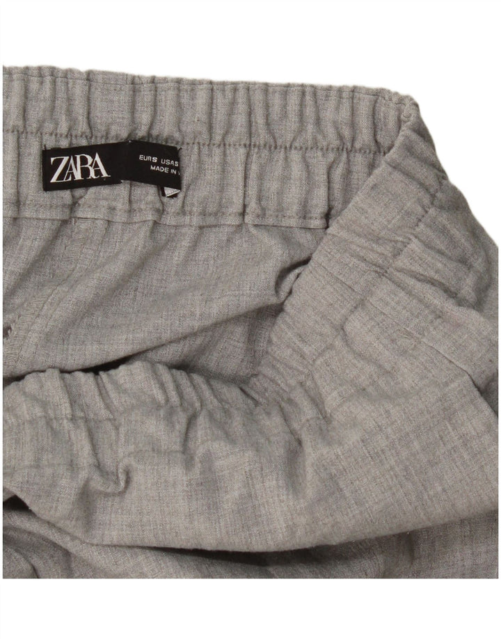 Pantaloni tăiați drept pentru femei Zara Mici L26 L24 Gri