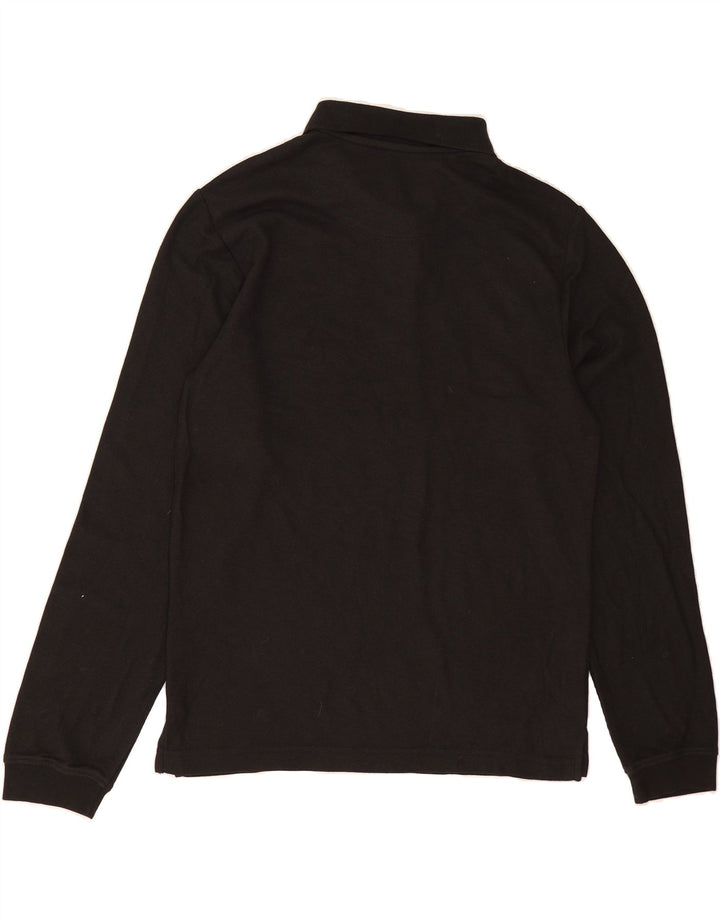 IZOD Mens Long Sleeve Polo Shirt Medium Black Cotton Vintage Izod and Second-Hand Izod from Messina Hembry 