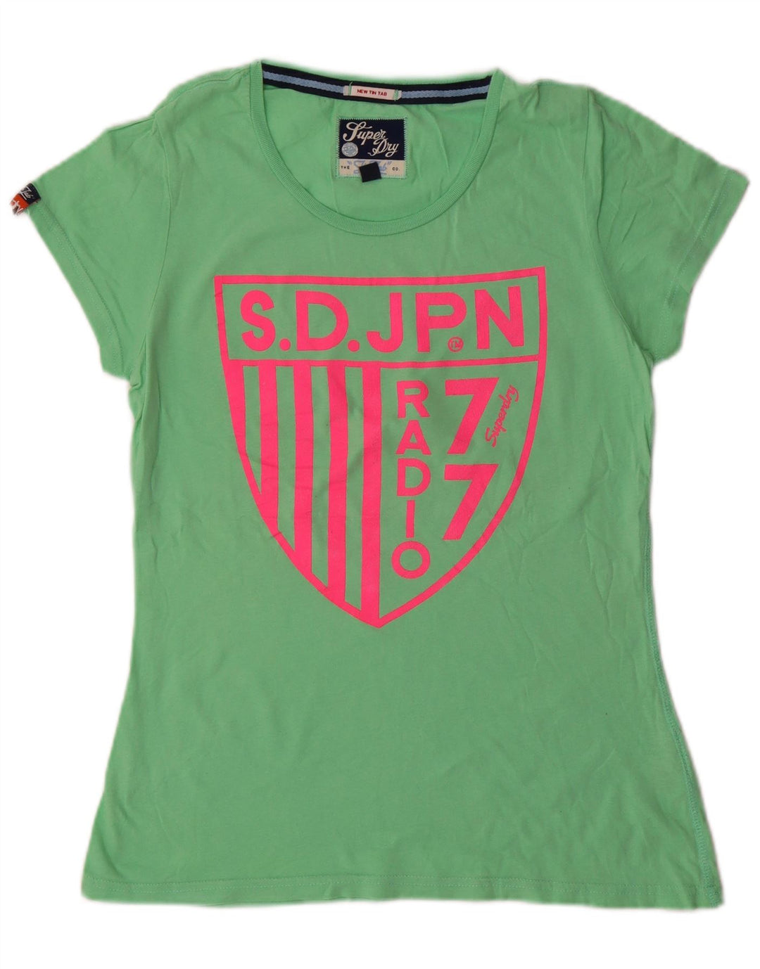 Tricou grafic SUPERDRY pentru femei Top UK 14, mare, verde, bumbac