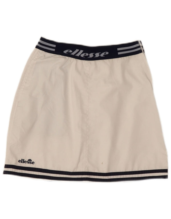 Fusta mini cu grafic pentru femei Ellesse UK 10 Small W24 White Colorblock
