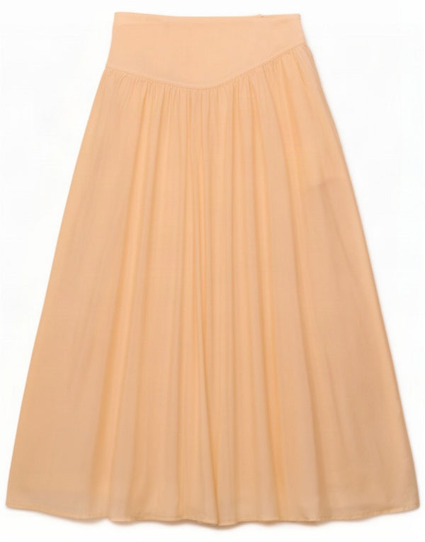 Byblos Fusta evazată plisată pentru femei US 8 Medium W26 Beige Silk