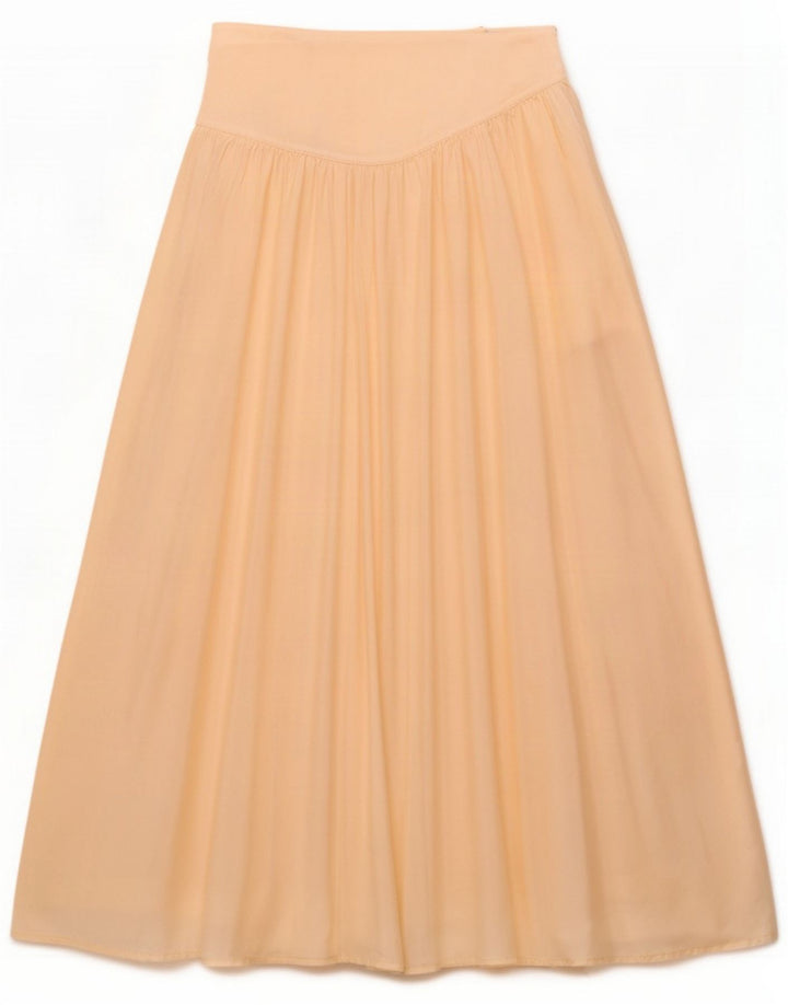 Byblos Fusta evazată plisată pentru femei US 8 Medium W26 Beige Silk