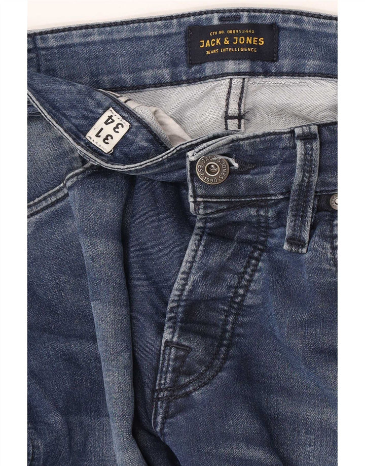 Blugi Jack & Jones GLENN Slim pentru bărbați W31 L34 albastru