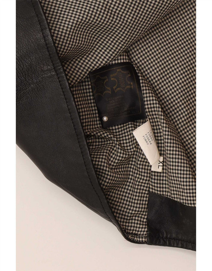 Vestă din piele pentru bărbați Canada XL din piele neagră