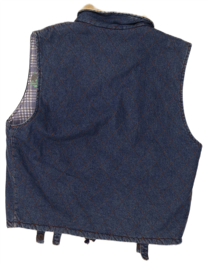 POP 84 Gilet pentru bărbați din denim UK 42 XL Blue Geometric