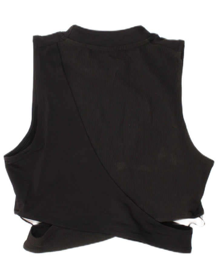 PUMA Womens Crop Top UK 4 XS Black Polyester Sports