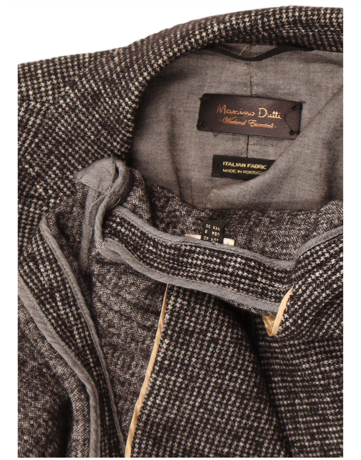 Massimo Dutti Jachetă Blazer Femei 1 Button EU 40 Medium Gri Houndstooth