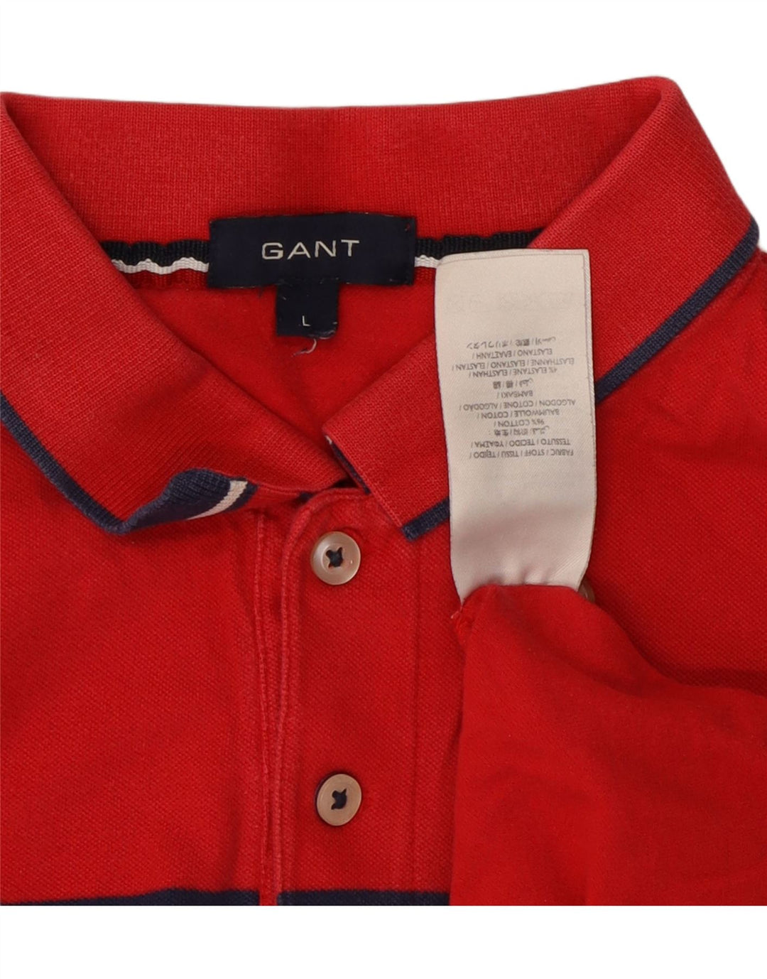 Tricou polo pentru bărbați Gant, mare, roșu, din bumbac color bloc