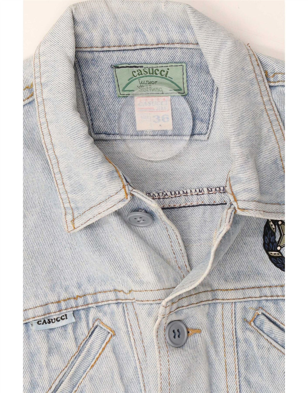 Gilet Băieți Casucci Denim Grafic 9-10 Ani Bumbac Albastru