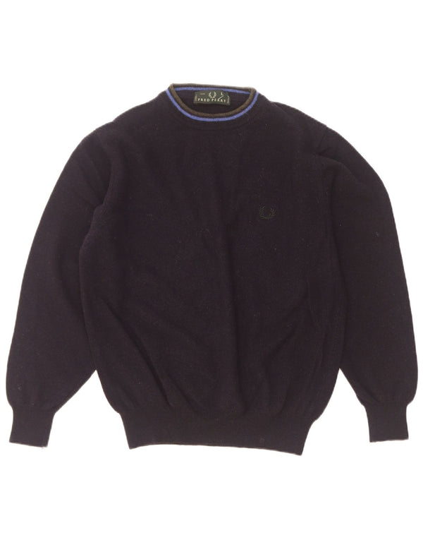 Pulover cu gât țestoasă pentru femei Fred Perry UK 16 mare, lână bleumarin