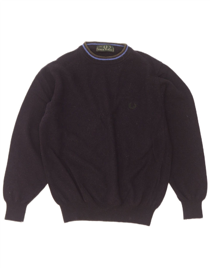 Pulover cu gât țestoasă pentru femei Fred Perry UK 16 mare, lână bleumarin