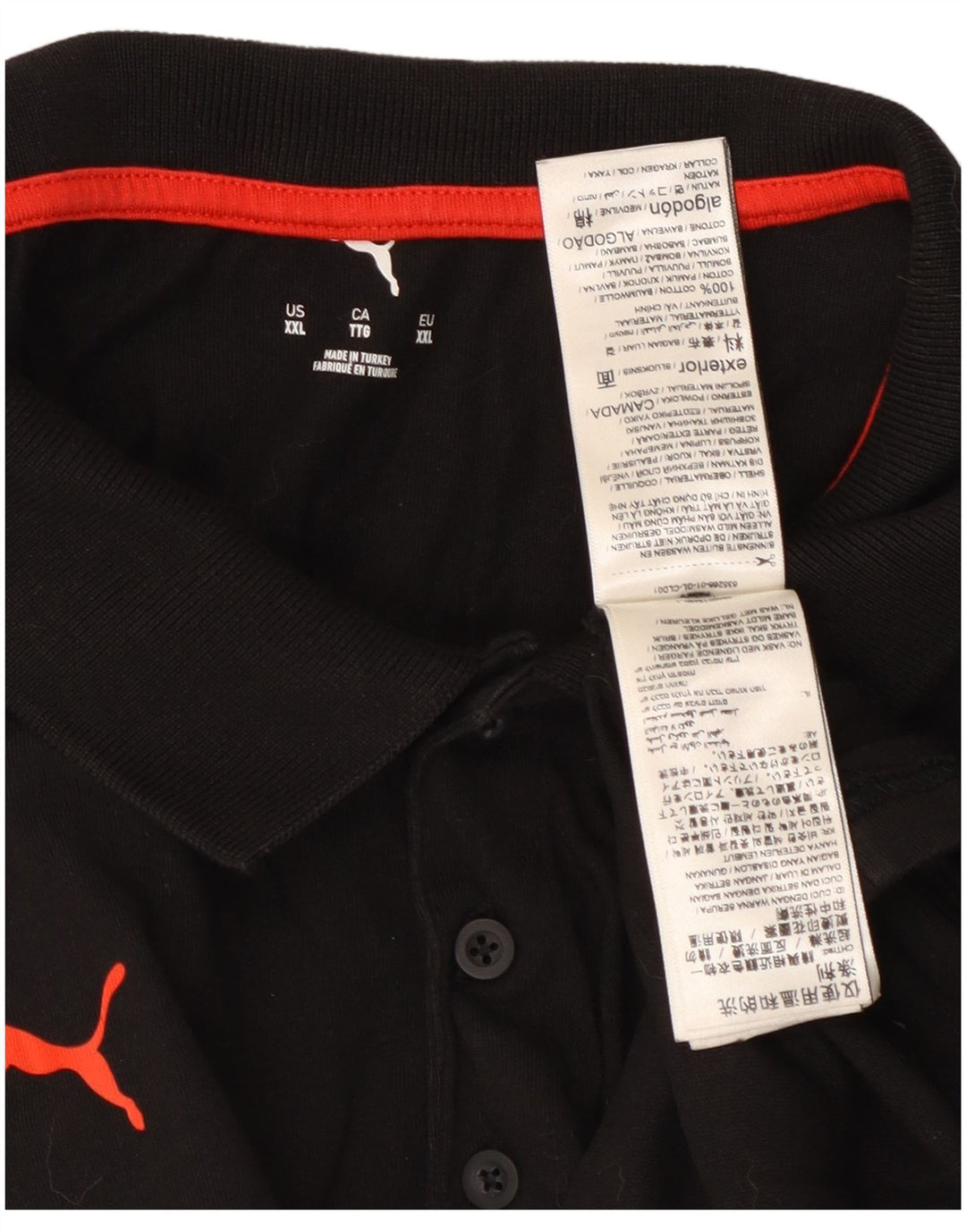 Tricou polo grafic PUMA pentru bărbați 2XL, bumbac negru