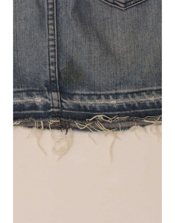 Fusta de denim învechită pentru femei Lee US 7 Medium W28 Bumbac albastru