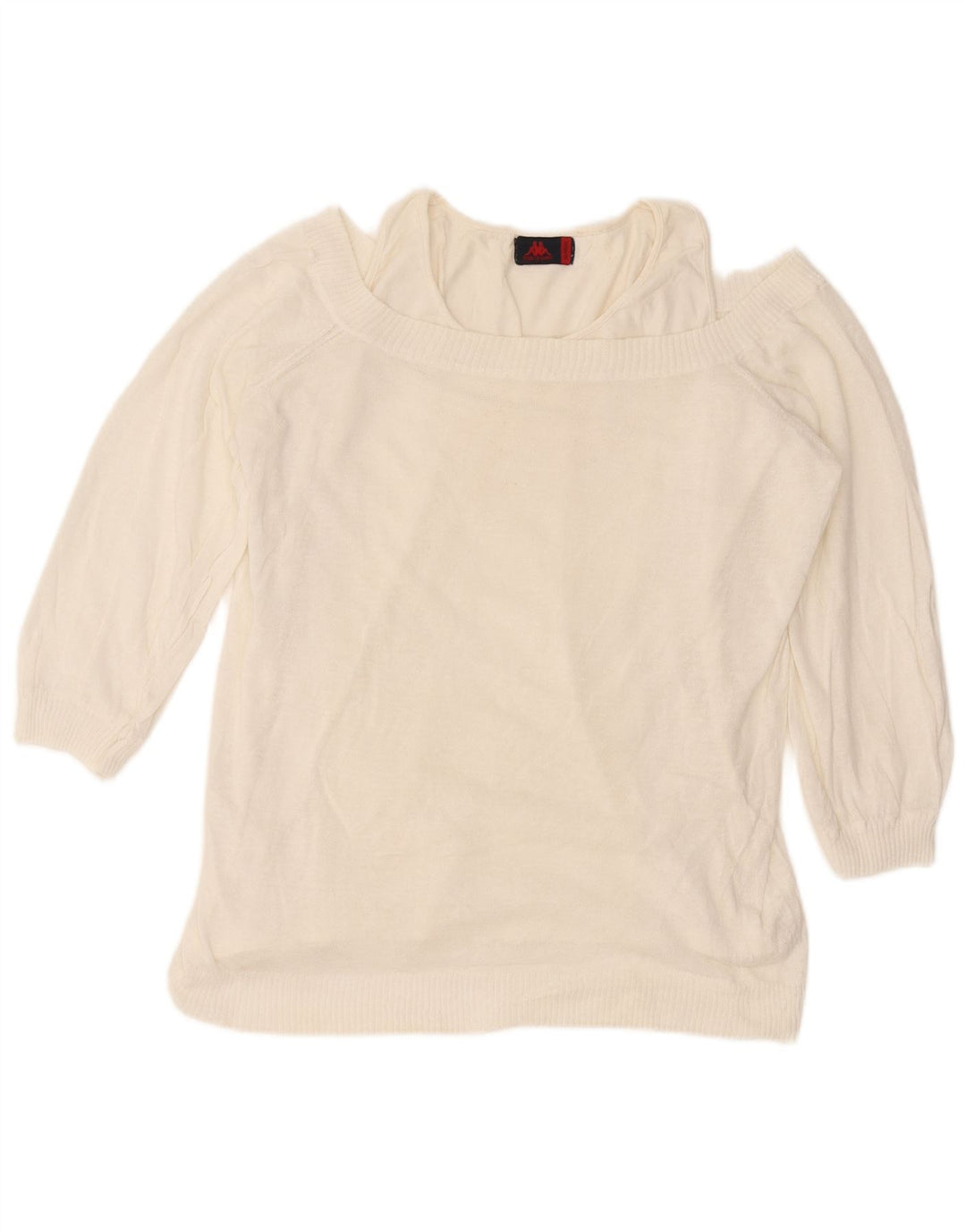 Pulover Kappa pentru femei cu gâtul cu barca UK 18 XL Alb