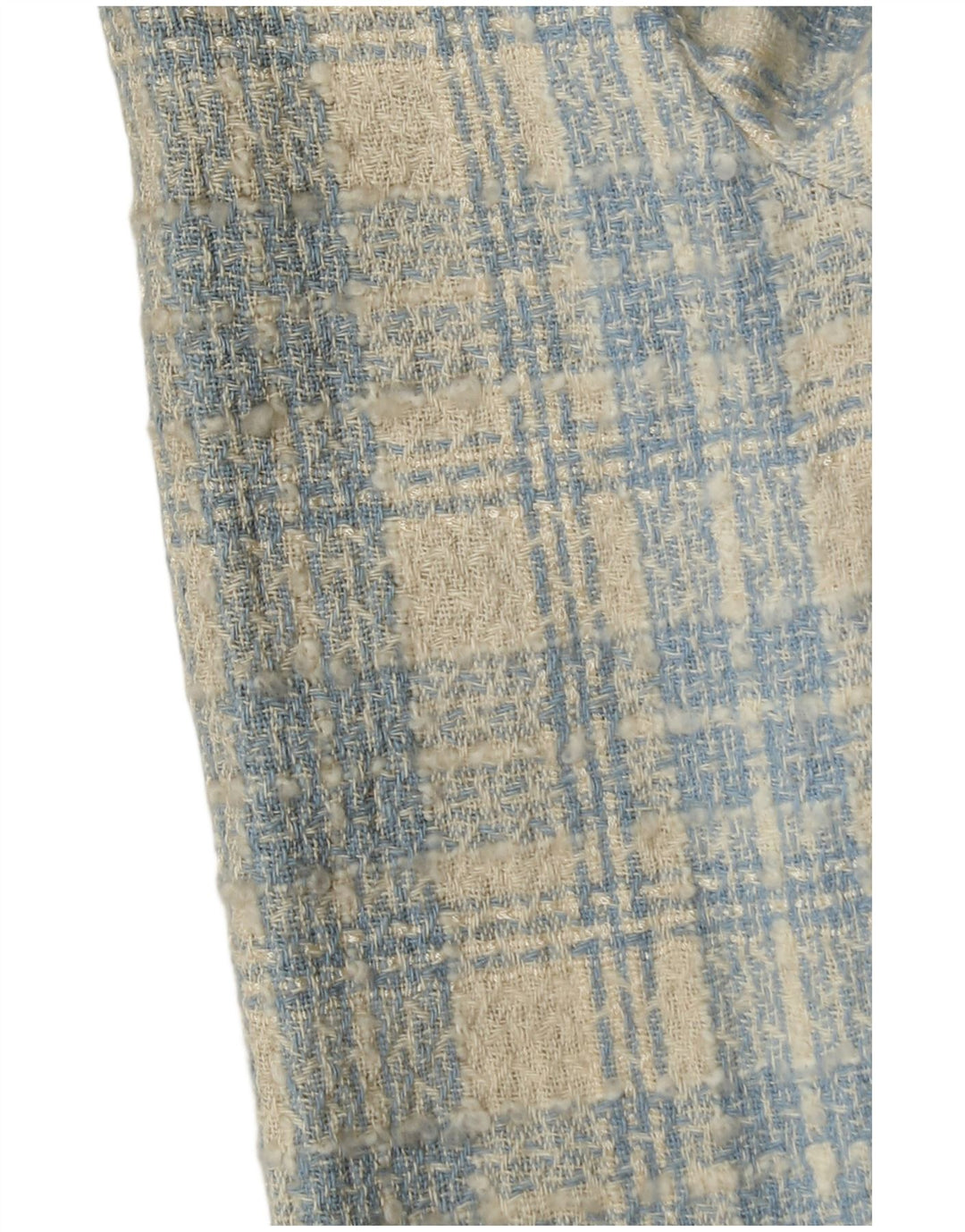 Jachetă vintage pentru femei cu 3 nasturi IT 42, bumbac cu carouri albastru mediu