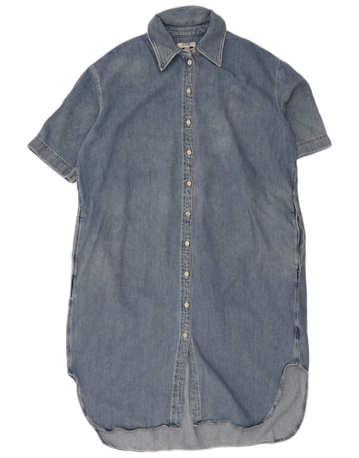 COS Rochie de denim supradimensionată pentru femei cu mânecă scurtă EU 40 Bumbac albastru mediu