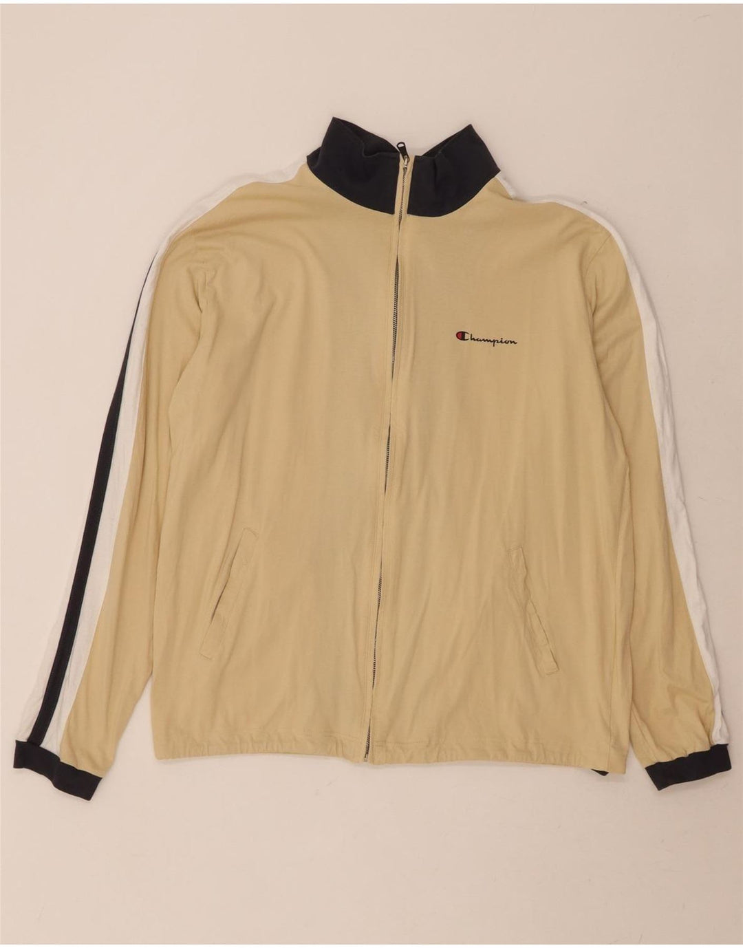 CHAMPION Mens Tracksuit Top Jacket XL Beige Cotton Vintage Champion and Second-Hand Champion from Messina Hembry 