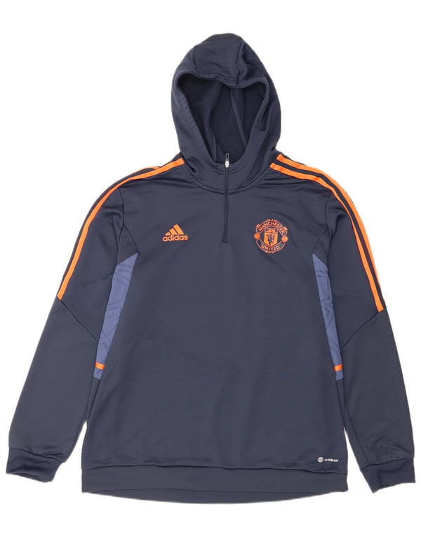 Pulover Adidas pentru bărbați Manchester United, XL, albastru bleumarin, color block