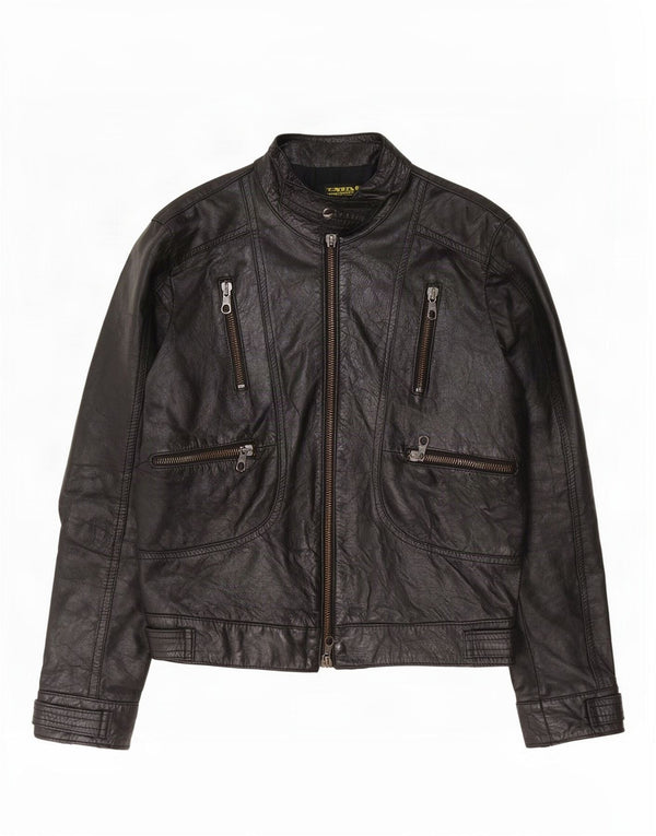Jachetă de piele vintage pentru bărbați IT 50 Large Black