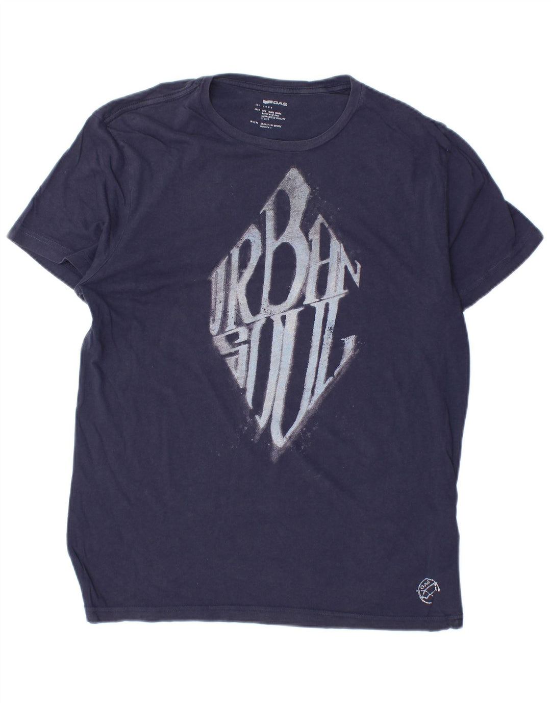 Tricou grafic pentru bărbați Gas Top mediu din bumbac bleumarin