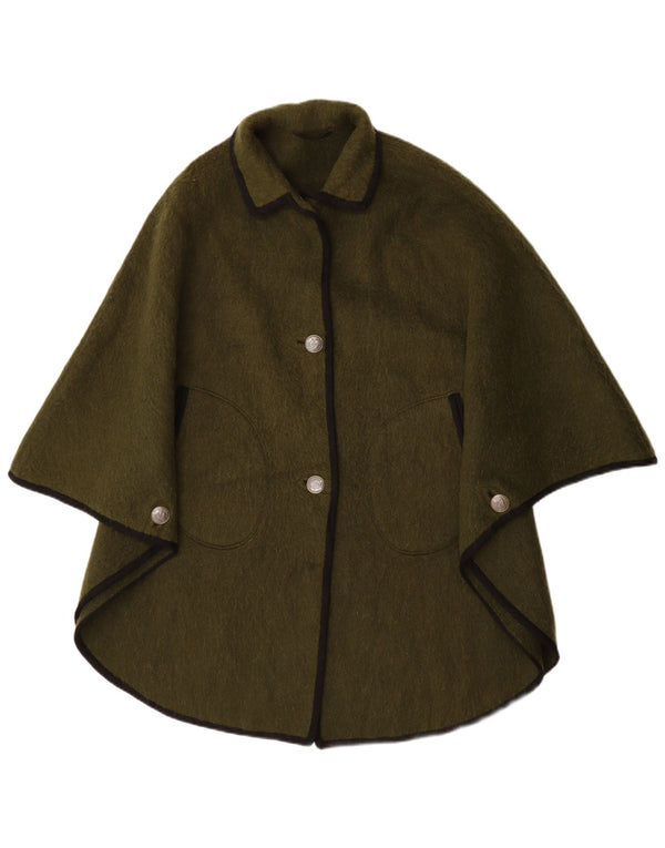 Palton Poncho supradimensionat pentru femei Vintage IT 48 XL Lână nouă verde