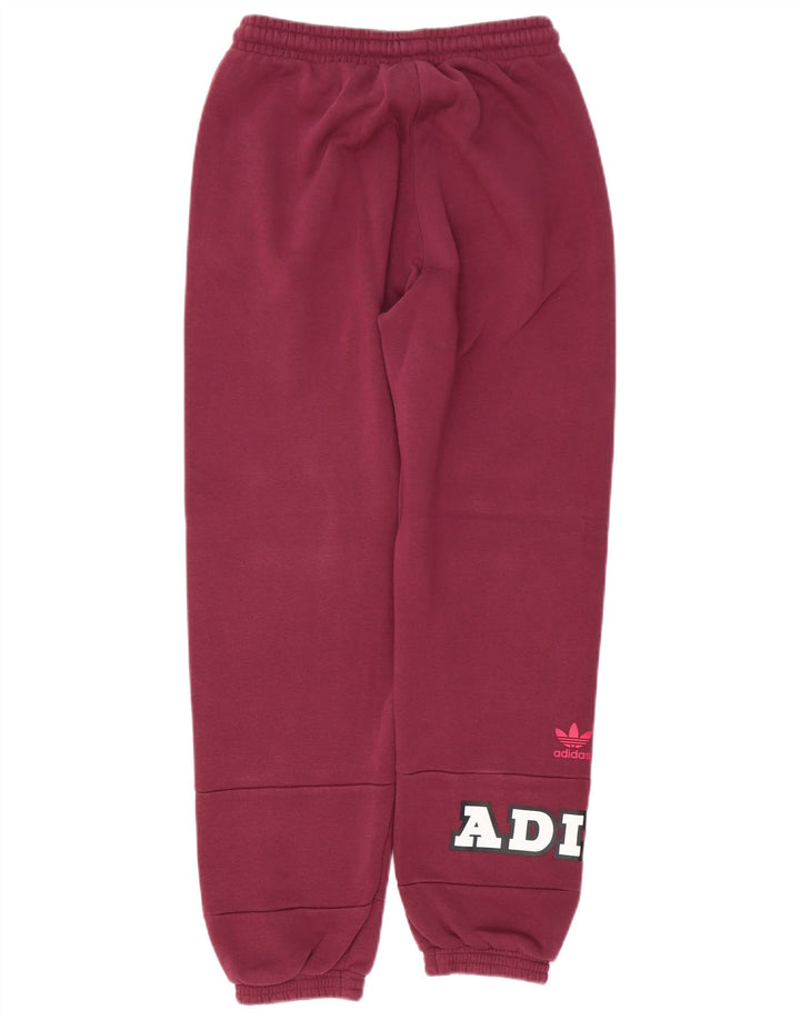 Pantaloni de trening grafic pentru femei ADIDAS Pantaloni de jogging UK 12 Burgundy mediu