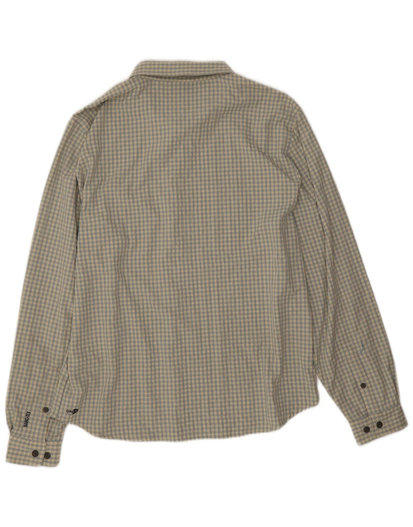 Adidas Mens Shirt Large Beige Check Polyester