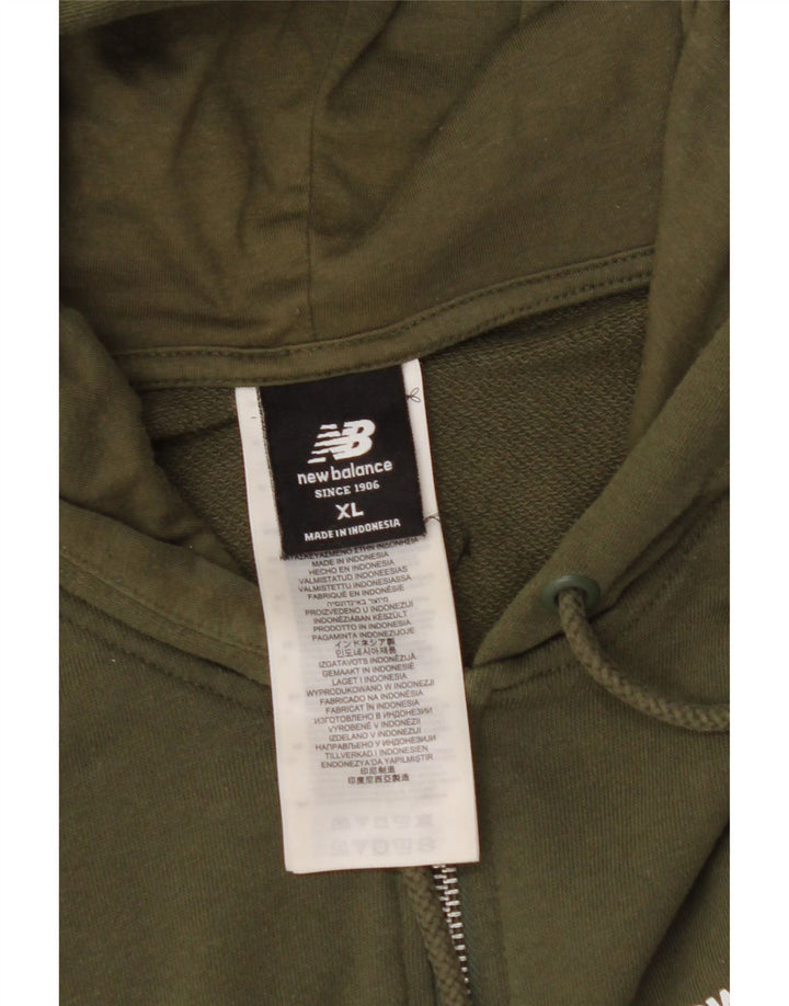 Pulover cu glugă cu fermoar NEW BALANCE pentru bărbați, bumbac kaki XL