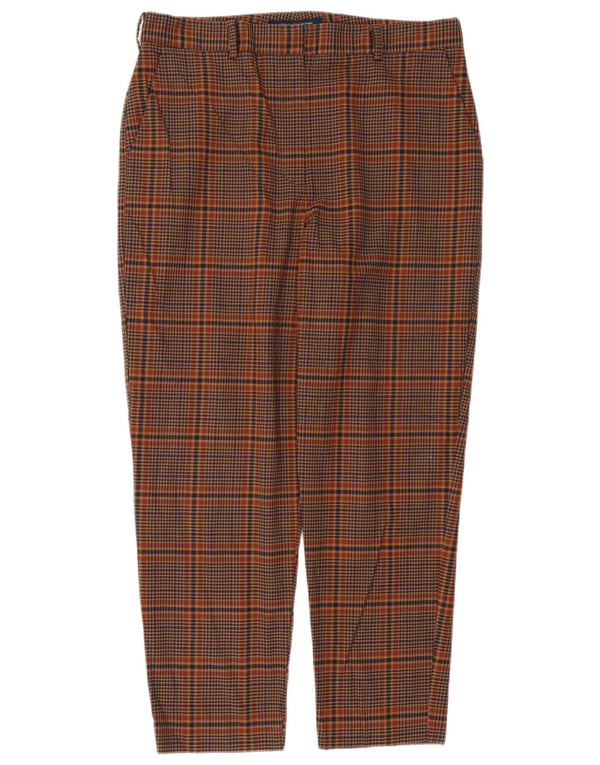 French Connection Pantaloni casual pentru femei UK 16 Large W34 L27 Brown Check