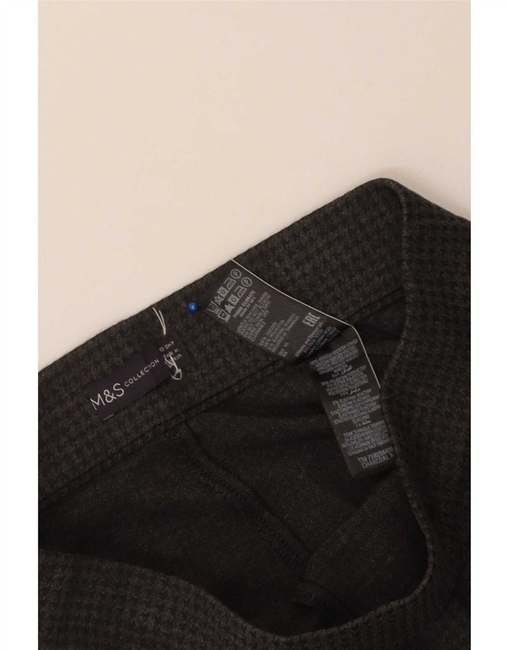 Pantaloni pentru femei Marks & Spencer UK 10 Small W26 L26 Gri Houndstooth
