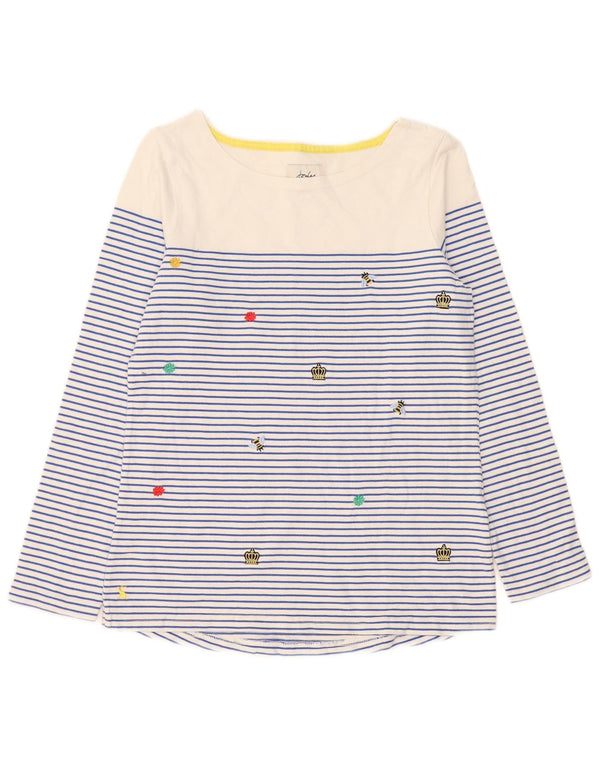 Joules Top grafic pentru femei cu mânecă lungă UK 10 Bumbac cu dungi albastre mici
