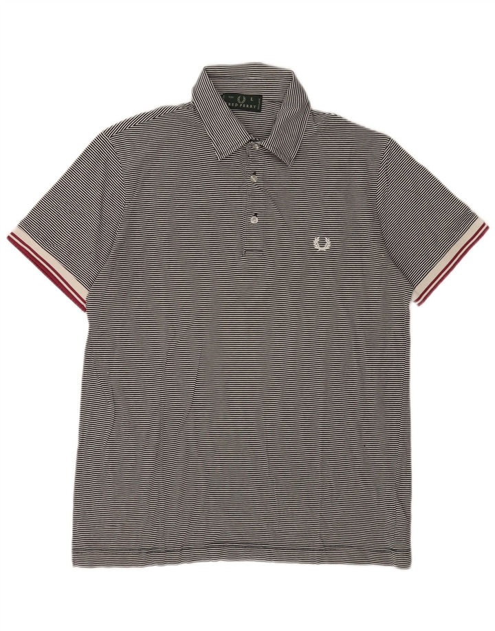 Cămașă polo Fred Perry pentru bărbați, bumbac cu dungi, albastru bleumarin