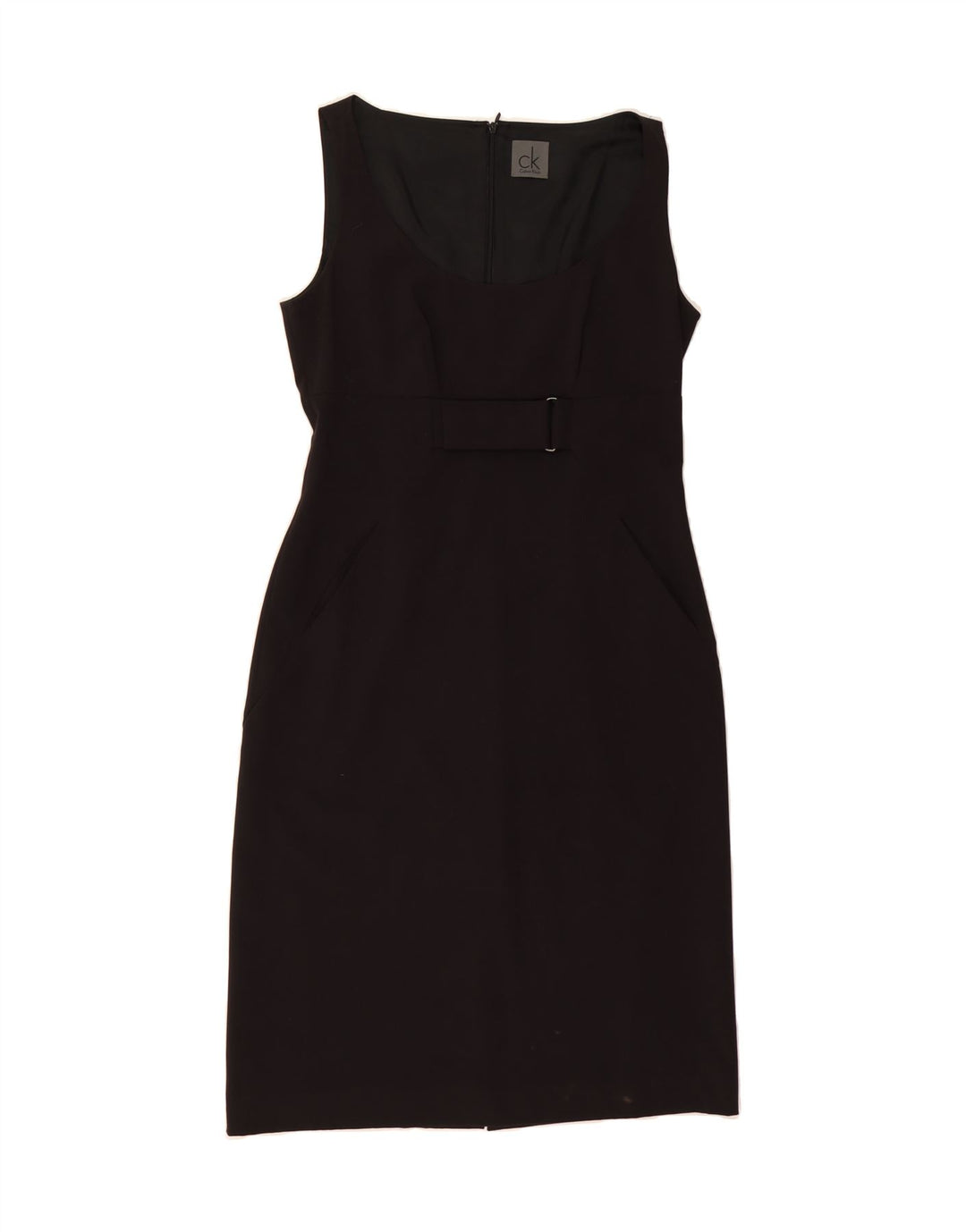 CALVIN KLEIN Womens Sleeveless Sheath Dress IT 46 Large Black Polyester Vintage Calvin Klein and Second-Hand Calvin Klein from Messina Hembry 