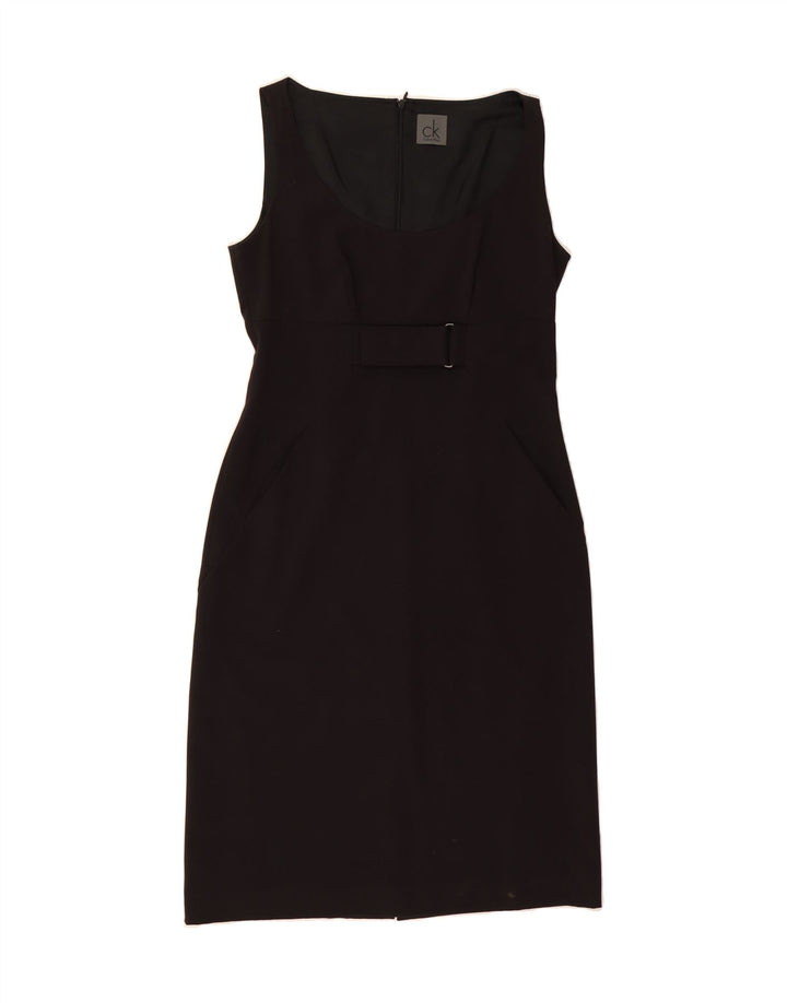 CALVIN KLEIN Womens Sleeveless Sheath Dress IT 46 Large Black Polyester Vintage Calvin Klein and Second-Hand Calvin Klein from Messina Hembry 