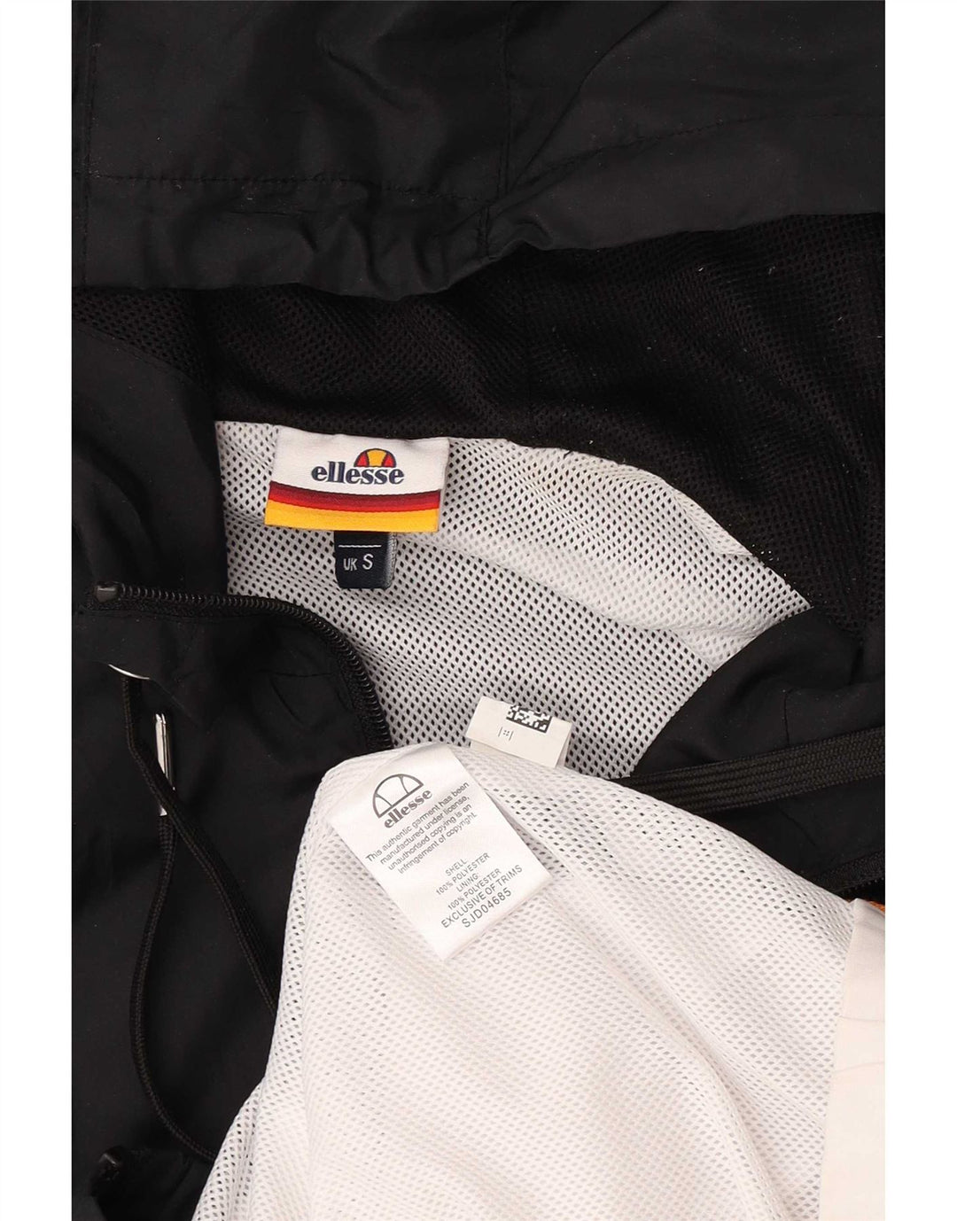 Trening cu glugă grafică Ellesse pentru bărbați. Jachetă mică, neagră, color block