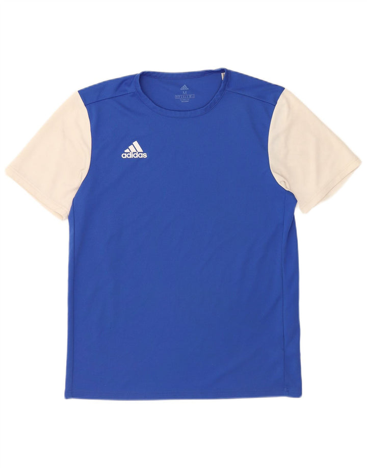 Tricou Adidas Climalite pentru bărbați Top Medium Blue Colorblock Poliester