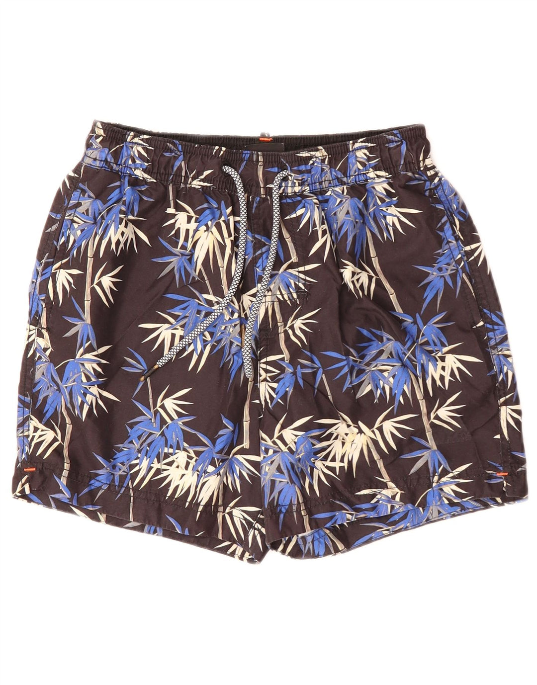 SUPERDRY Pantaloni scurți de înot pentru femei, poliester negru, floral, mic