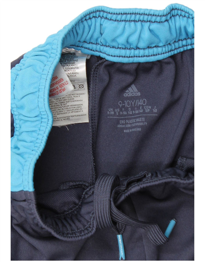 Pantaloni scurți sport pentru băieți Adidas 9-10 ani, albastru bleumarin, poliester color bloc