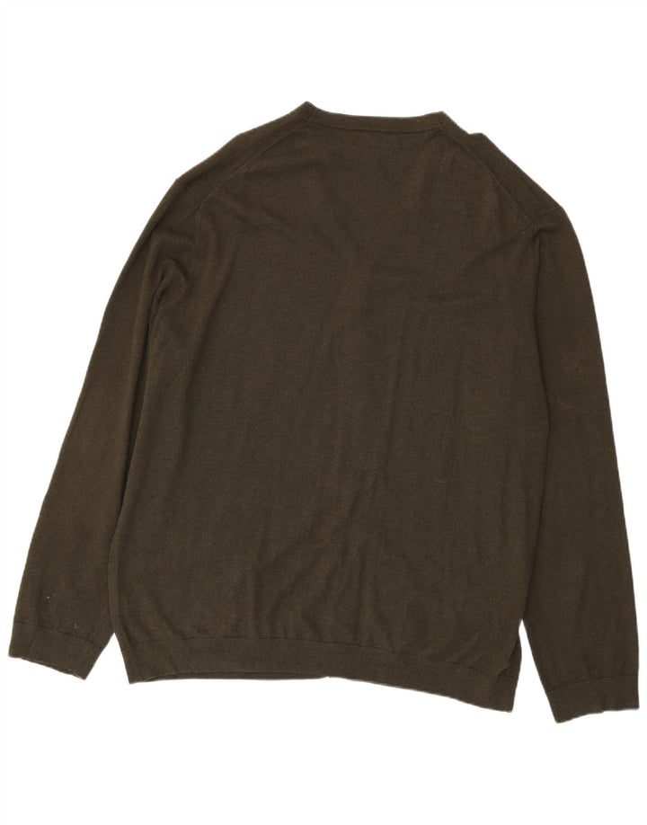 Pulover cardigan pentru bărbați Marks & Spencer, bumbac kaki 2XL