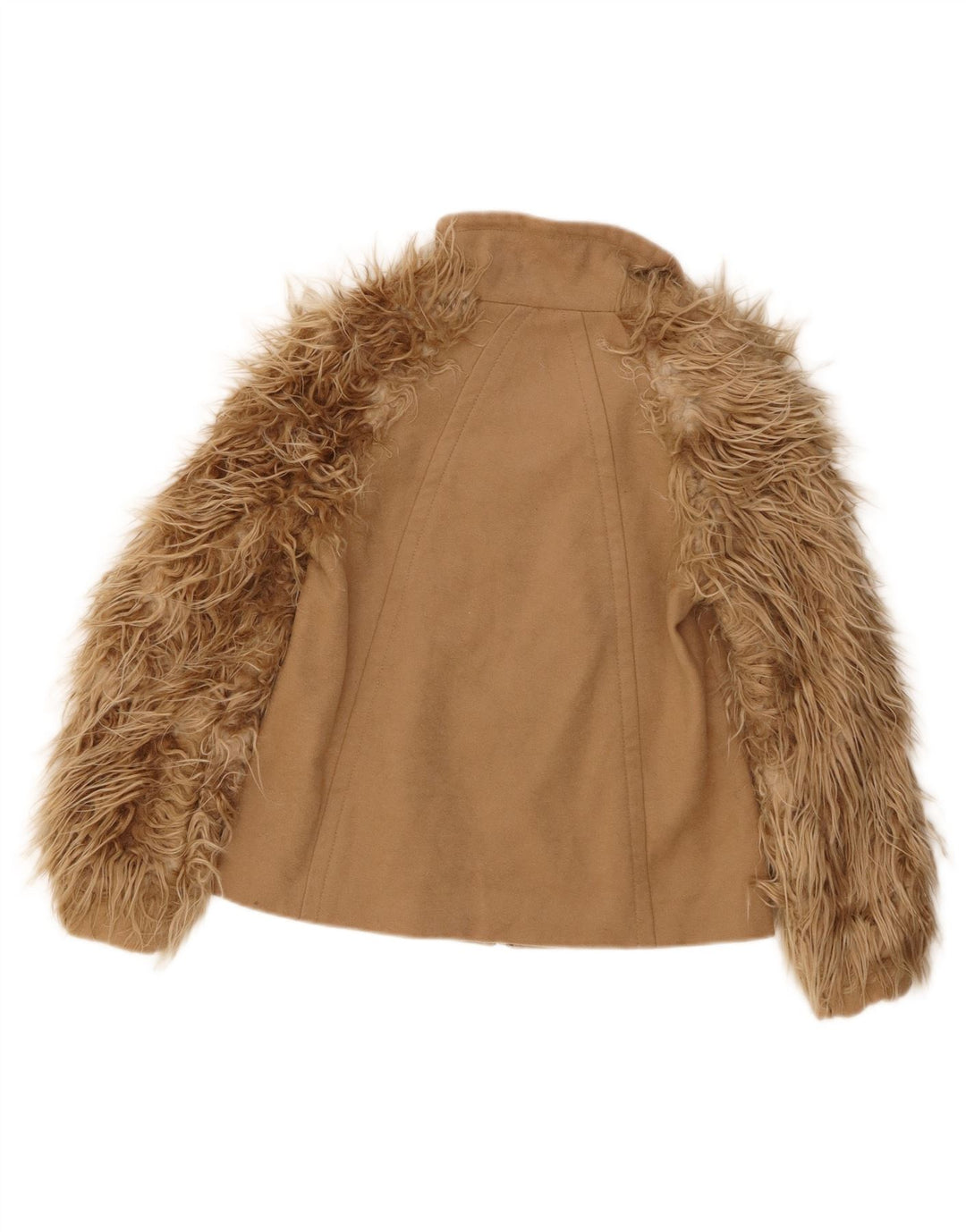 Bomber pentru femei din blană artificială Zara UK 10 mic bej lână