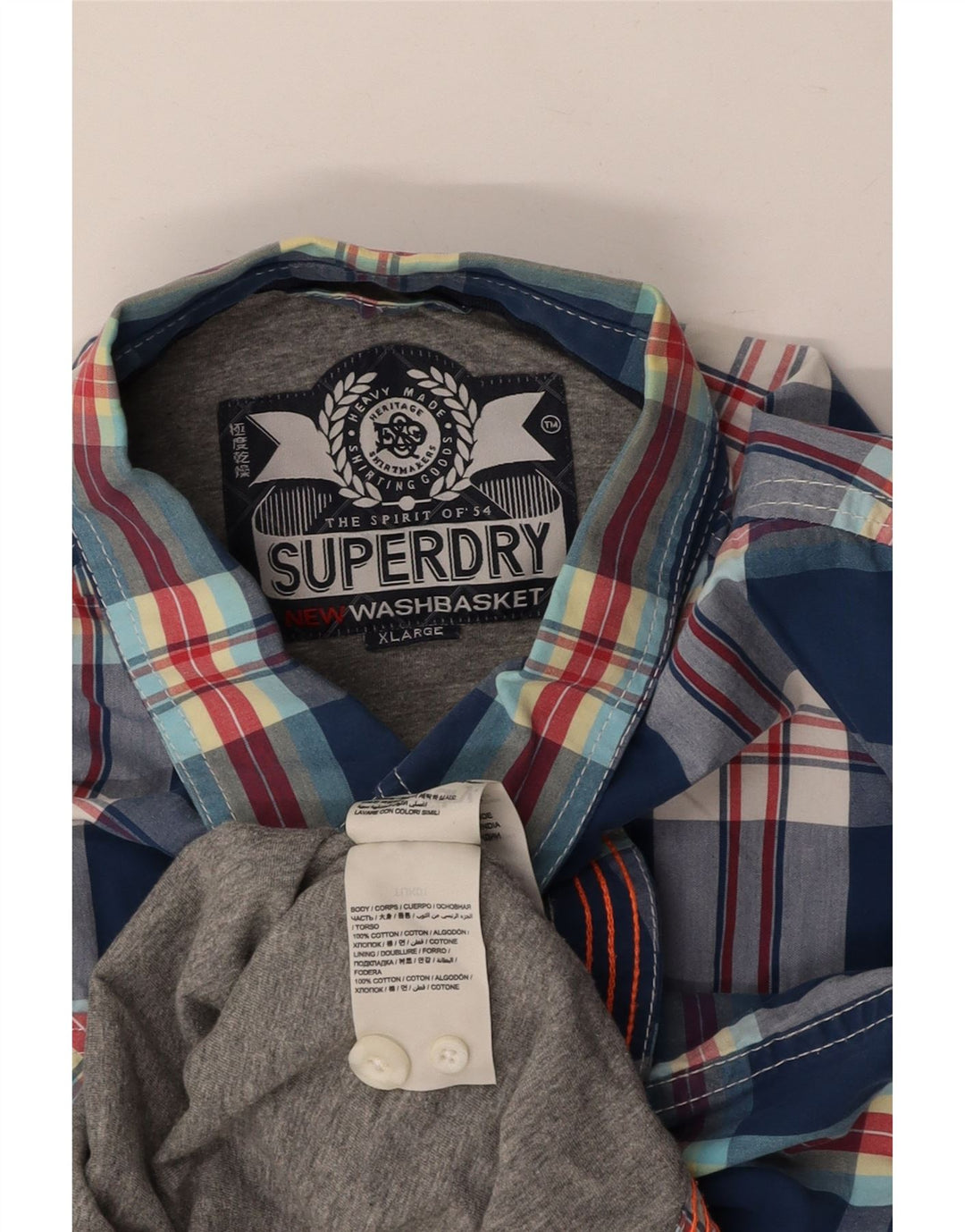 Cămașă pentru bărbați SUPERDRY XL Blue Check Bumbac