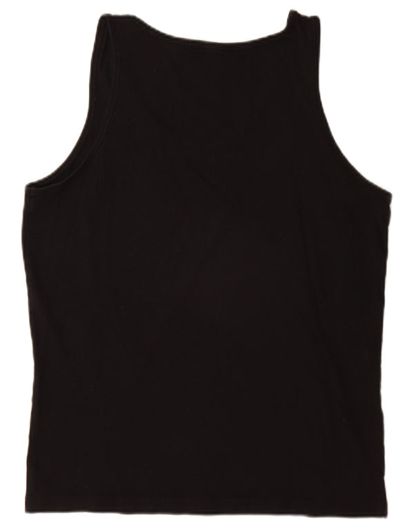 Calvin Klein Jeans Femei Graphic Vest Vest Top UK 16 Large Black Bumbac